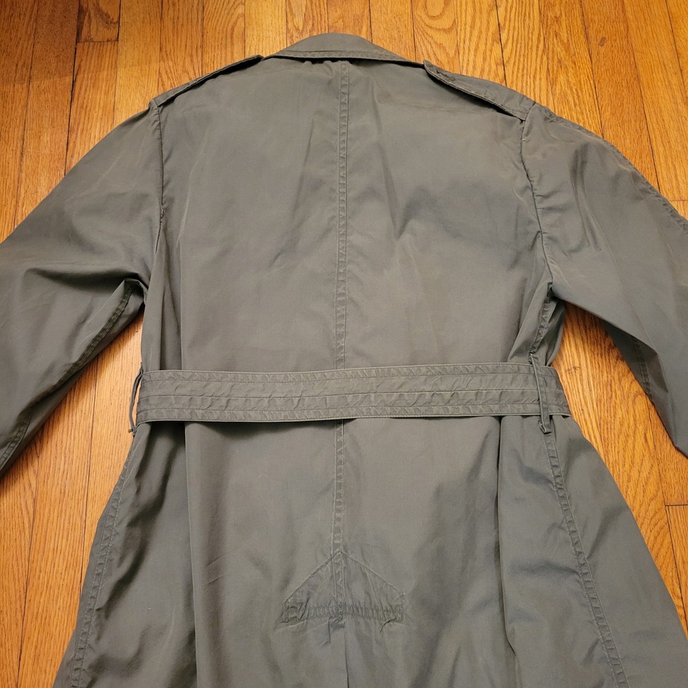 Vintage Vietnam Era US Military Army Green Quarpel Trench Raincoat 42R Gorpcore - Picture 13 of 13